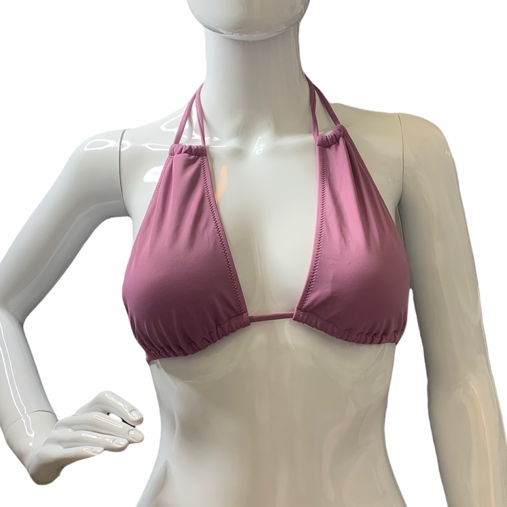 Pink Victoria’s Secret double string triangle bikini top XS